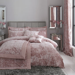 Catherine Lansfield Crushed Velvet Duvet Cover Bedding Set Blush
