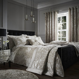 Catherine Lansfield Crushed Velvet Duvet Cover Bedding Set Natural