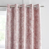 Catherine Lansfield Crushed Velvet Ready Made Eyelet Curtains Blush