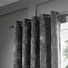 Catherine Lansfield Crushed Velvet Ready Made Eyelet Curtains Silver