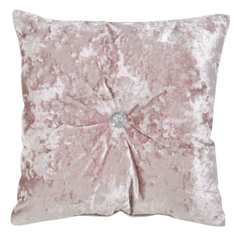 Catherine Lansfield Crushed Velvet Diamante Button Filled Cushion in