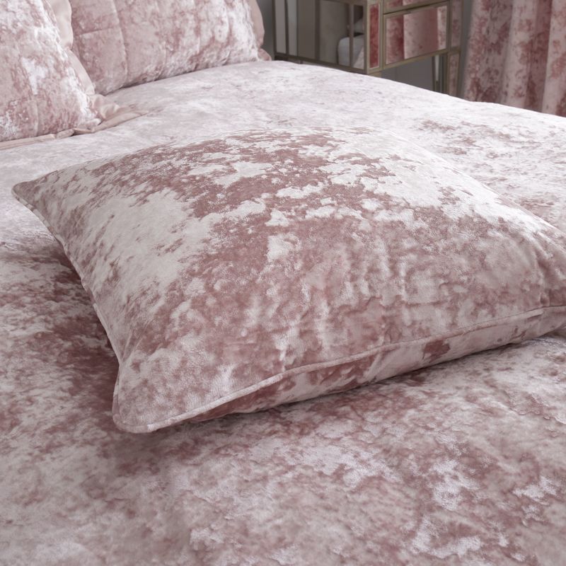 Catherine Lansfield Crushed Velvet Filled Cushion 55cm x 55cm Blush