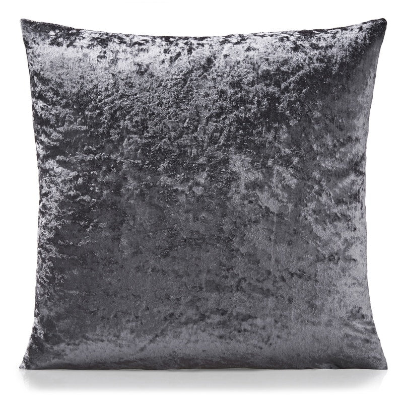 Crushed Velvet Filled Cushion 45cm x 45cm Charcoal