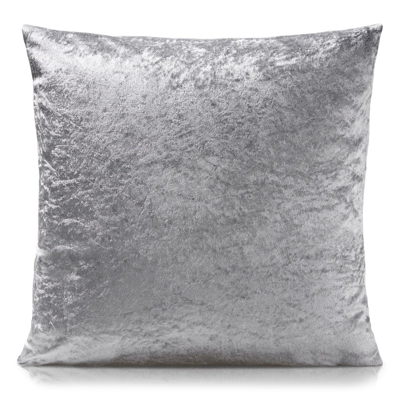 Crushed Velvet Ready Made Eyelet Curtains Silver