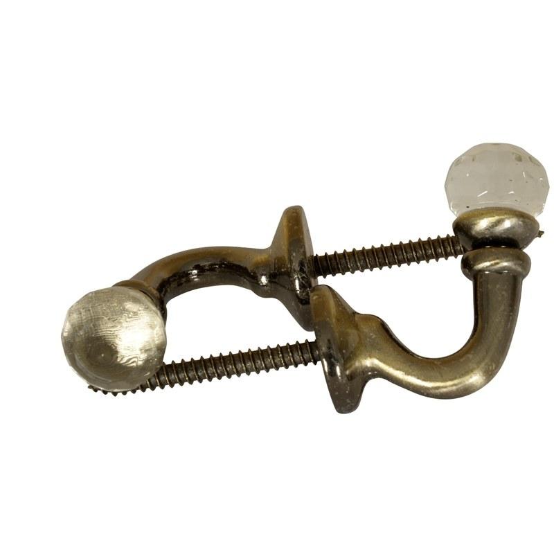 Crystal Palma Dove Tie Back Hooks (pair) Antique Brass