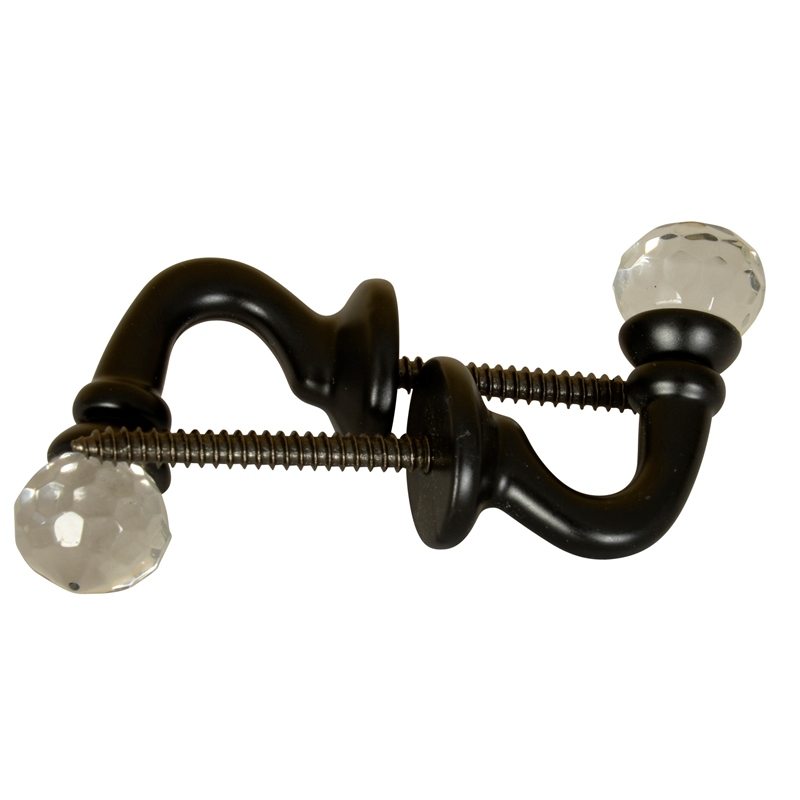 Crystal Palma Dove Tie Back Hooks (pair) Black Black