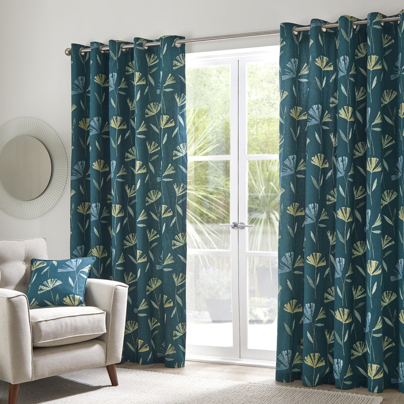 Dacey Ready Made Eyelet Curtains Teal