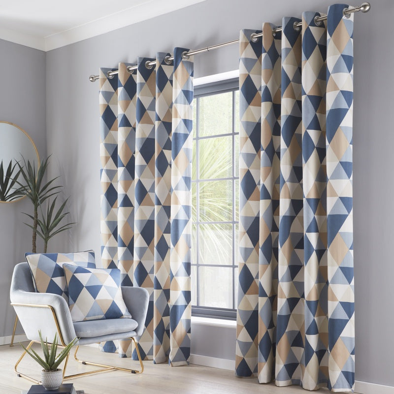Dakota Ready Made Eyelet Curtains In Navy