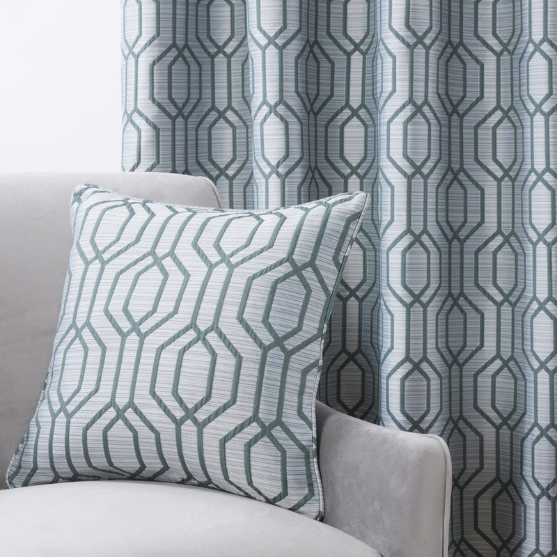 Dakota Ready Made Eyelet Curtains Green