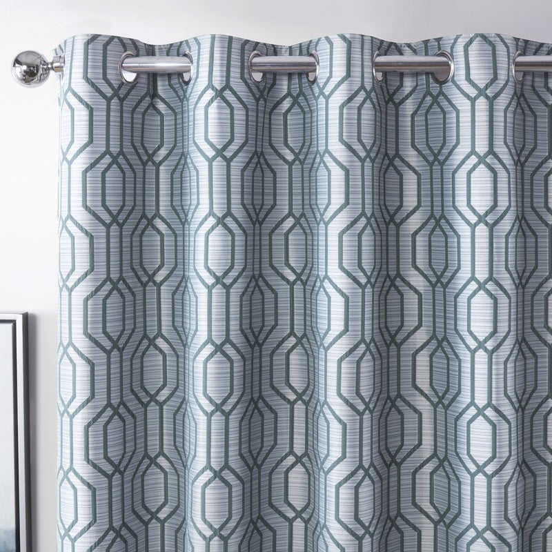 Dakota Ready Made Eyelet Curtains Green