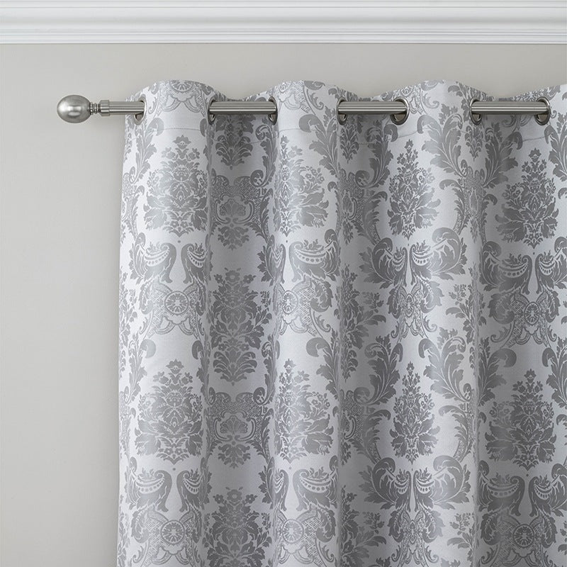 Catherine Lansfield Damask Jacquard Duvet Cover Bedding Set Silver