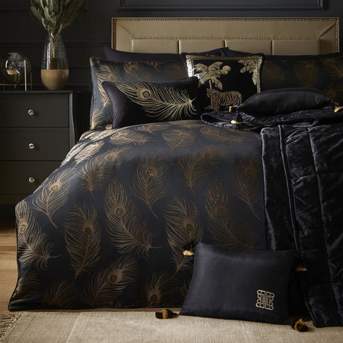 Laurence Llewelyn-Bowen Dandy Duvet Cover Bedding Set Black Gold