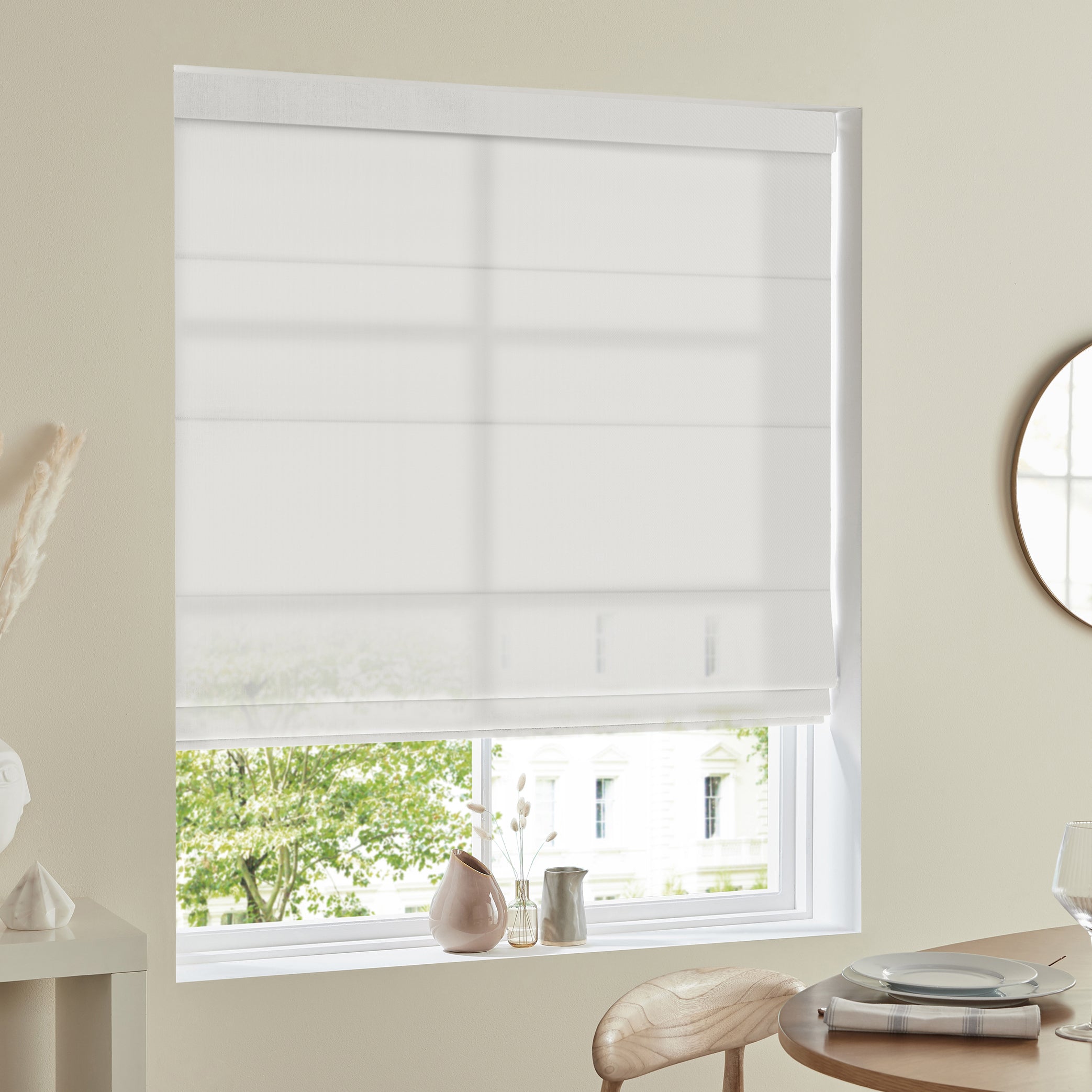 Linen Felicity Sheer Voile Made to Measure Roman Blind | Terrys
