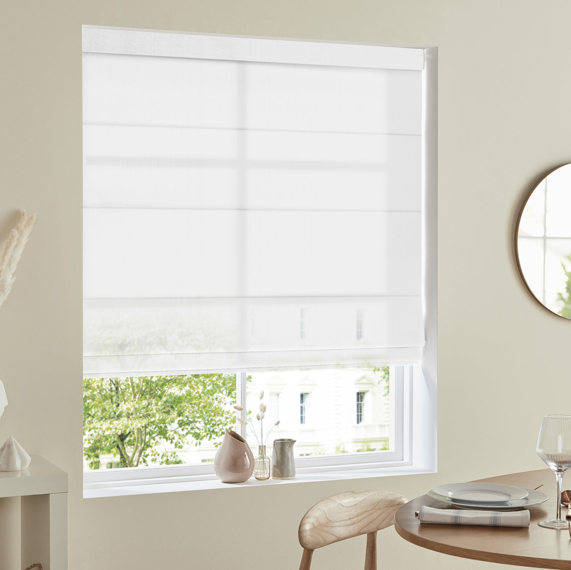 Felicity Sheer Voile Made to Measure Roman Blind Snow