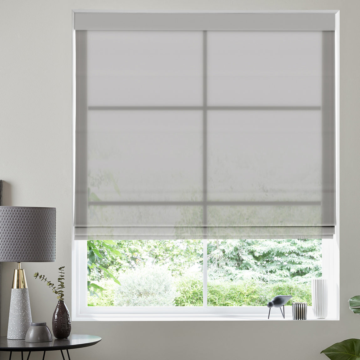 Felicity Sheer Voile Made to Measure Roman Blind Fog