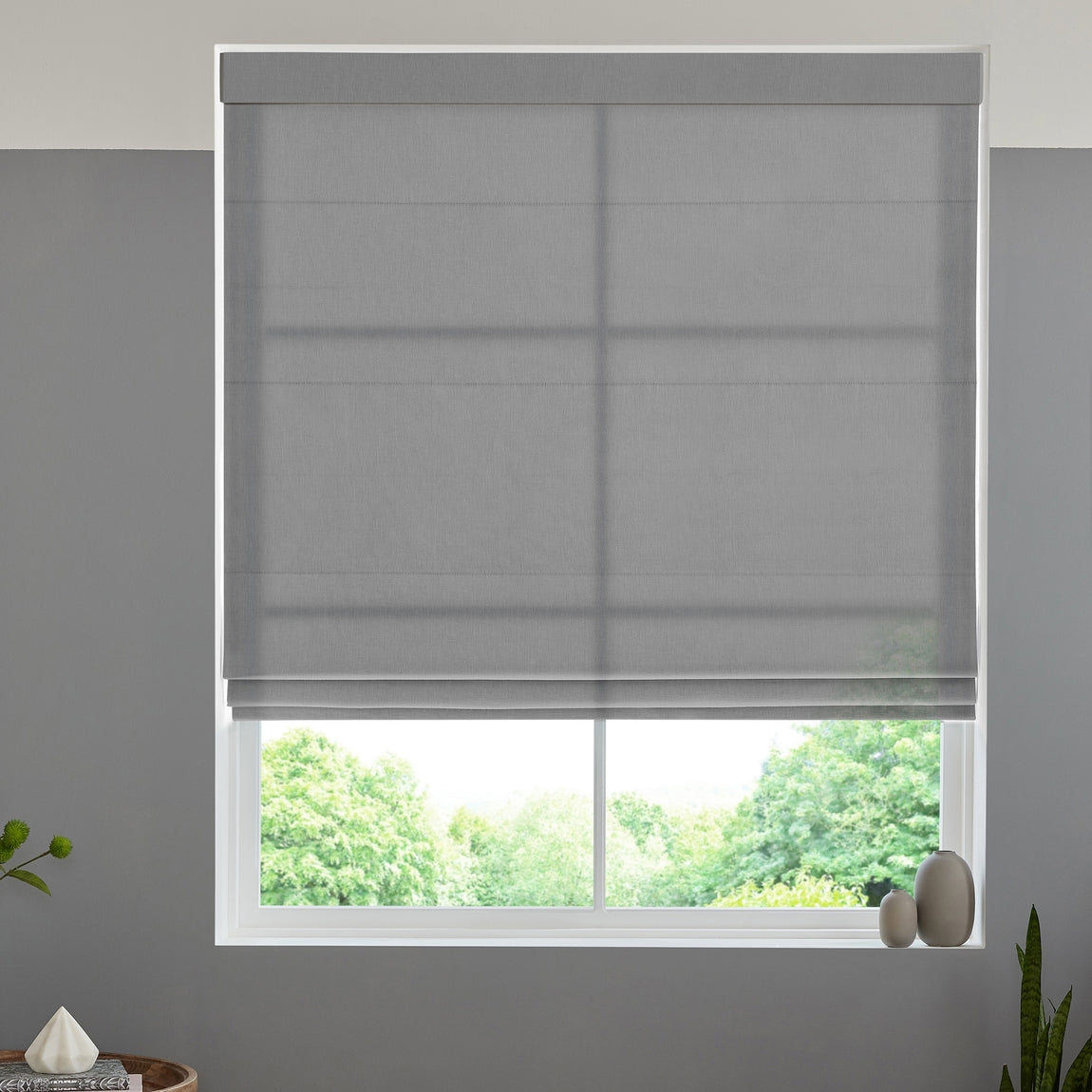 Felicity Sheer Voile Made to Measure Roman Blind Smoke
