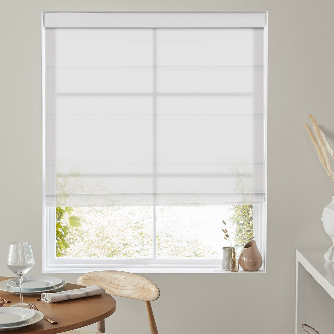 Felicity Sheer Voile Made to Measure Roman Blind Snow