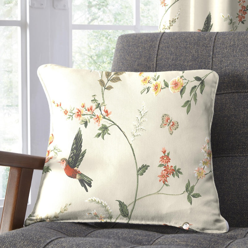 Dreams & Drapes Darnley Filled Cushion 43cm x 43cm Coral Natural