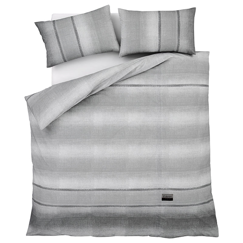 Catherine Lansfield Denim Duvet Cover Bedding Set Grey