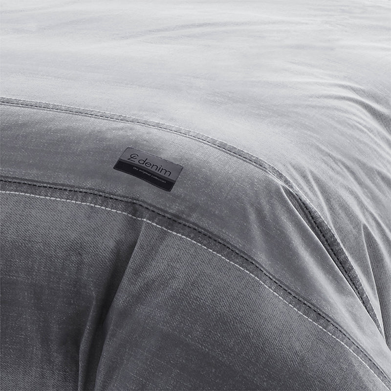 Catherine Lansfield Denim Duvet Cover Bedding Set Grey