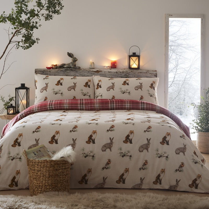 Dreams & Drapes Derwent Check Duvet Cover Bedding Set Natural