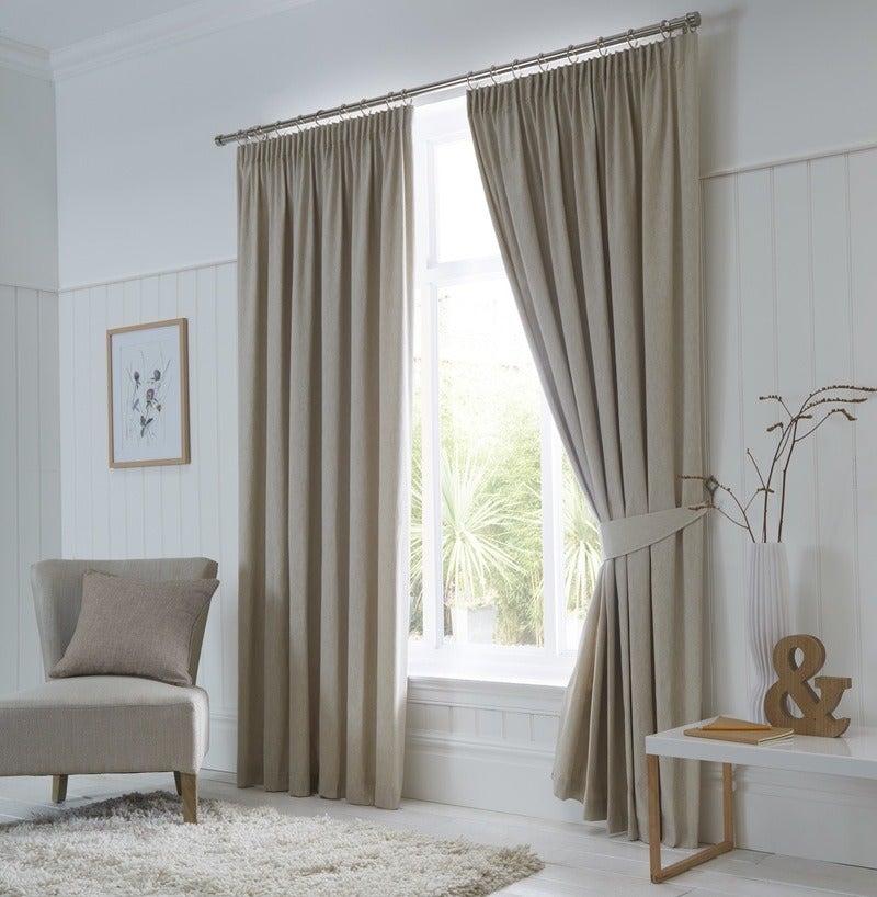Dijon Ready Made Blackout Curtains Natural Tiebacks (pair)