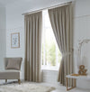 Fusion Dijon Blackout Ready Made Pencil Pleat Curtains Natural
