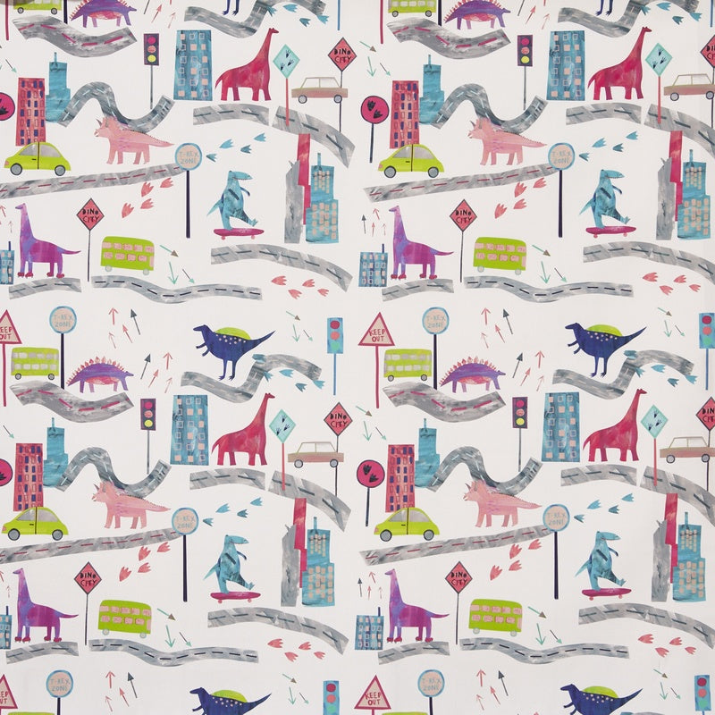 Prestigious Textiles Dino City Fabric Rainbow