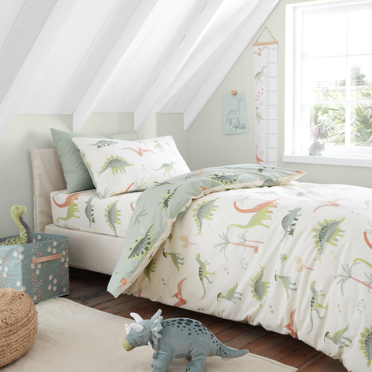 Chapter B Dinosaurs Duvet Cover Bedding Set Natural