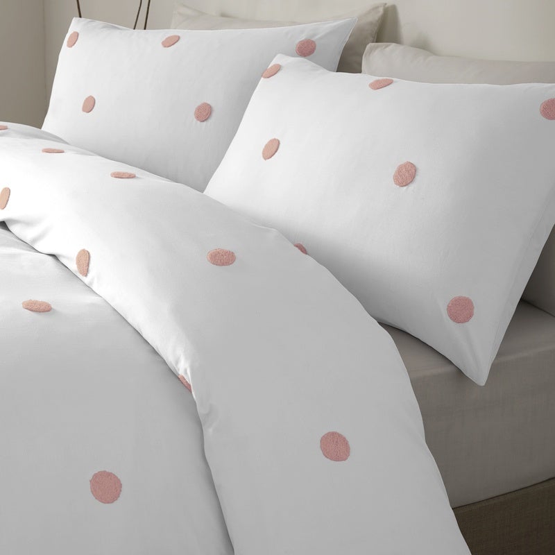 Appletree Boutique Signature Dot Garden Duvet Cover Bedding Set White Pink