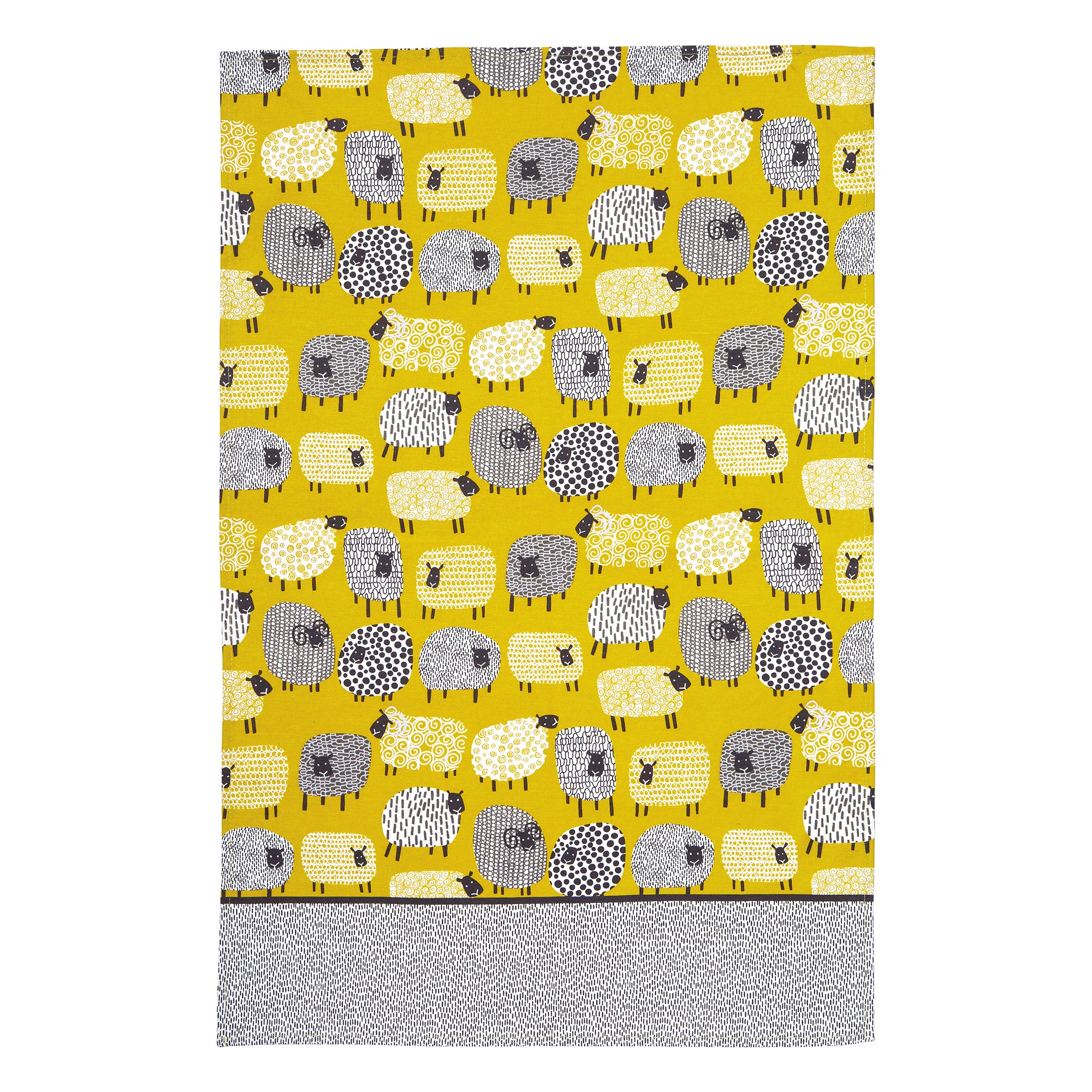 Ewe Tea Ulster Weavers Dotty Sheep Tea Towel in Yellow | Low Price Delivery ...