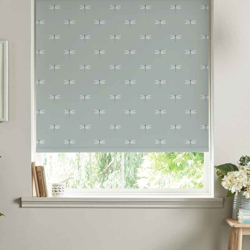 Sophie Allport Dragonfly Made to Measure Blackout Roller Blind Grey Blue