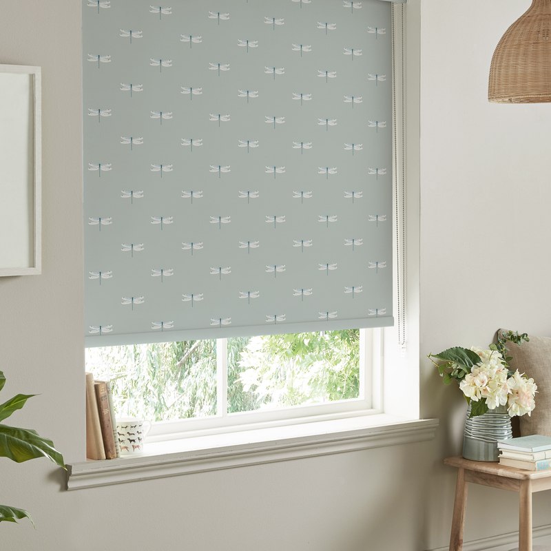 Sophie Allport Dragonfly Made to Measure Blackout Roller Blind Grey Blue