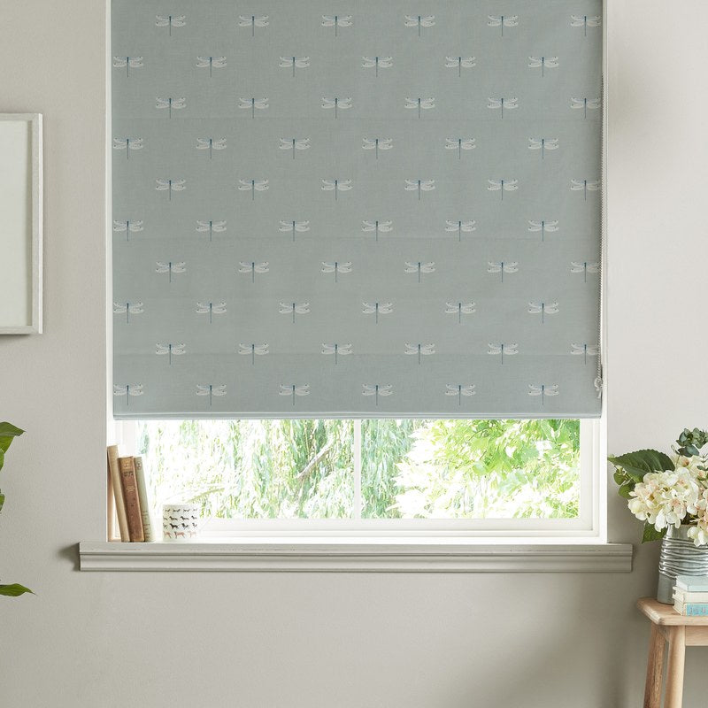 Sophie Allport Dragonfly Made to Measure Roman Blind Grey Blue