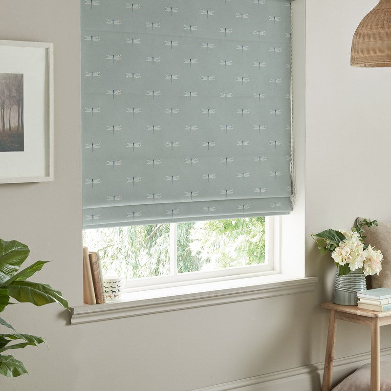 Sophie Allport Dragonfly Made to Measure Roman Blind Grey Blue