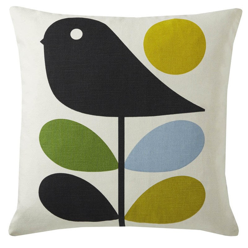 Orla Kiely Early Bird Filled Cushion 45cm x 45cm Duck Egg