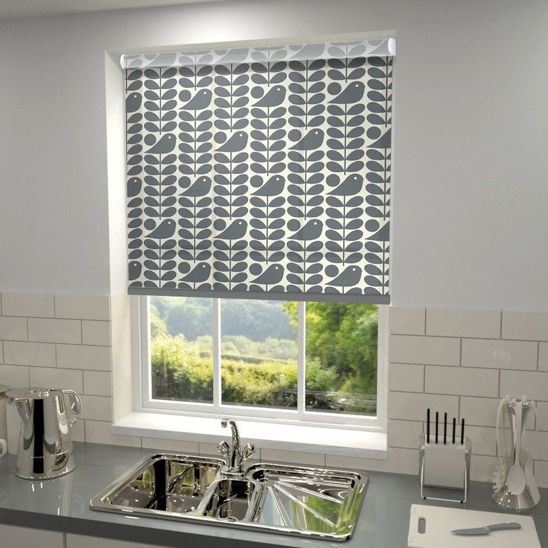 Orla Kiely Early Bird Made to Measure Roller Blind Cool Grey