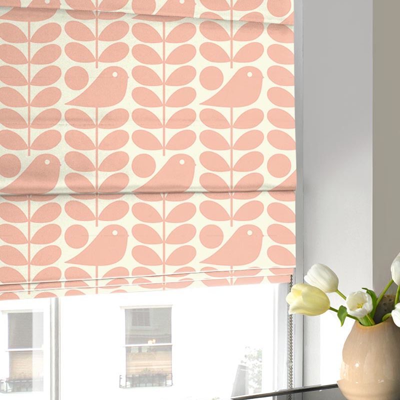 Orla Kiely Early Bird Made to Measure Roman Blind Pale Rose