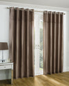 Eastern Palace Faux Silk Eyelet Curtains Bronze