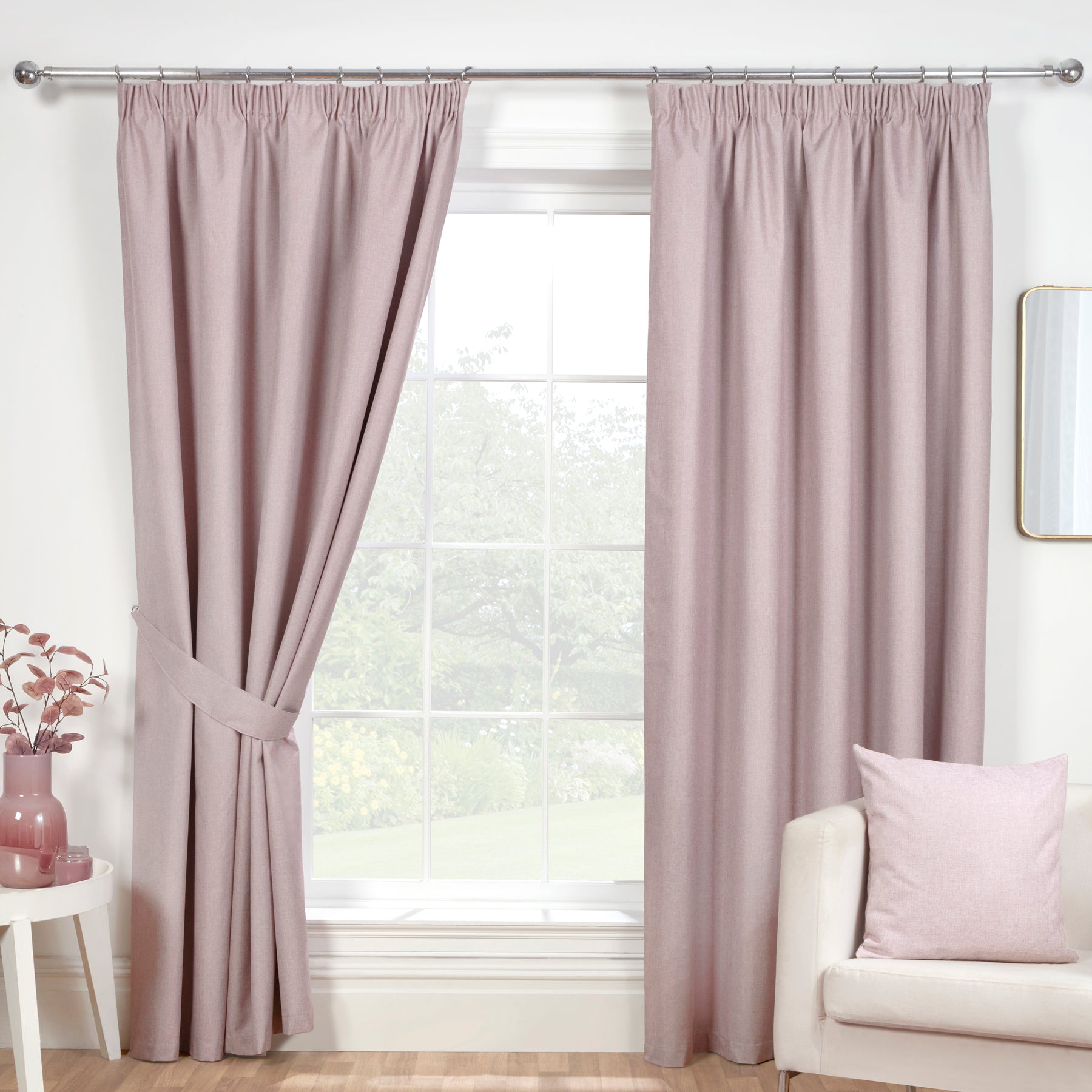 Eclipse Ready Made Blackout Curtains Rose