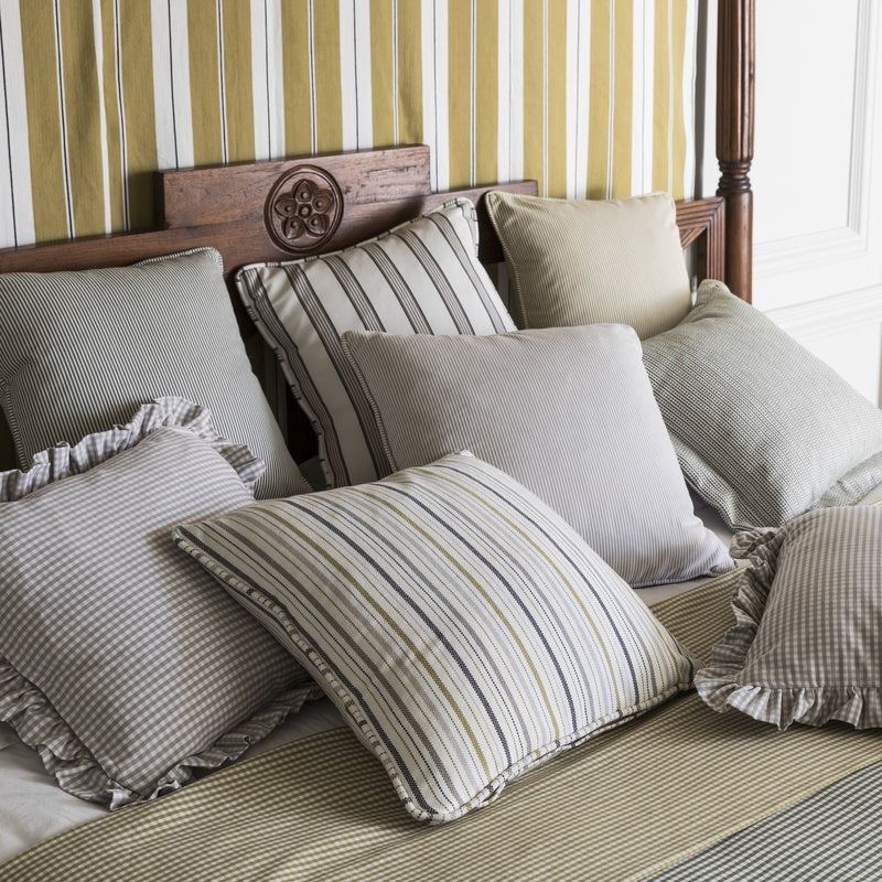 Clarke & Clarke Knightsbridge Fabric Ochre and Charcoal