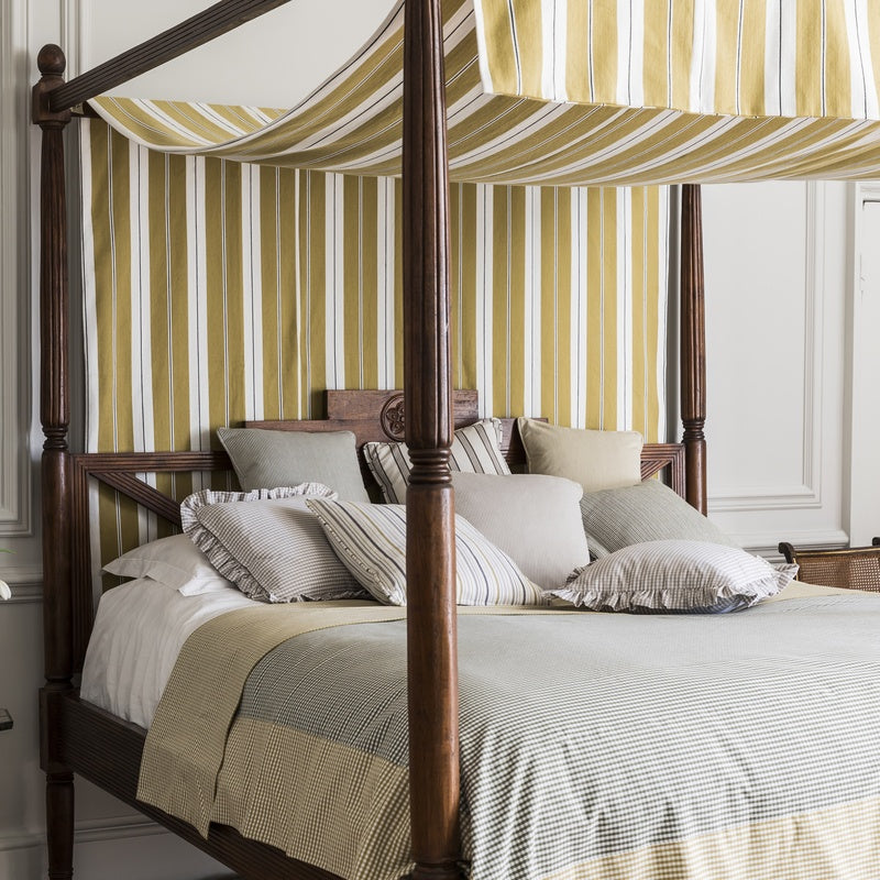 Clarke & Clarke Knightsbridge Fabric Ochre and Charcoal