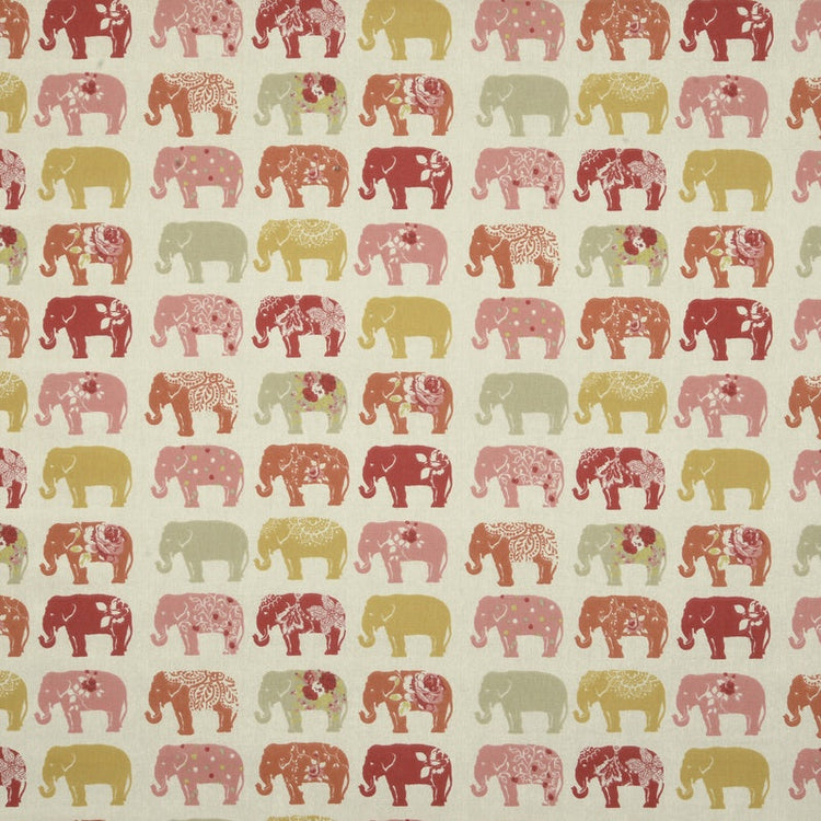 Clarke & Clarke Elephants Fabric Spice