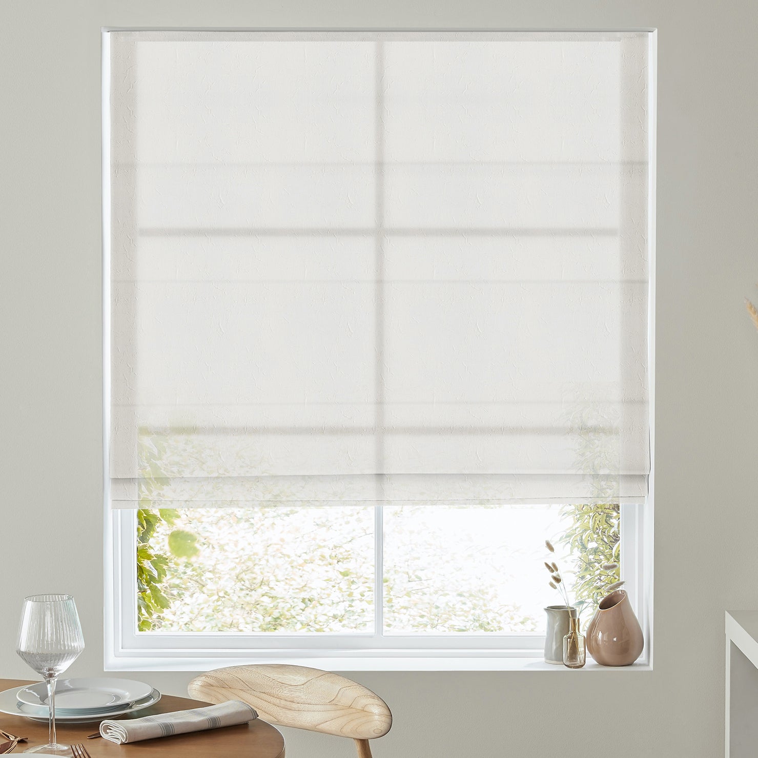 Eloise Sheer Voile Made to Measure Roman Blind Ivory
