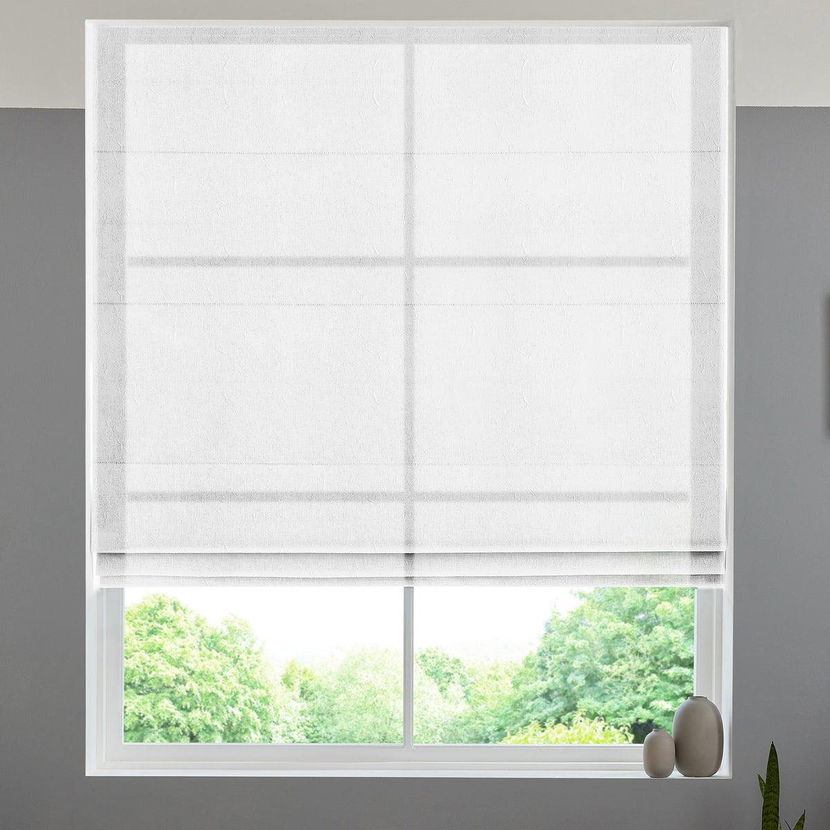 Eloise Sheer Voile Made to Measure Roman Blind Snow