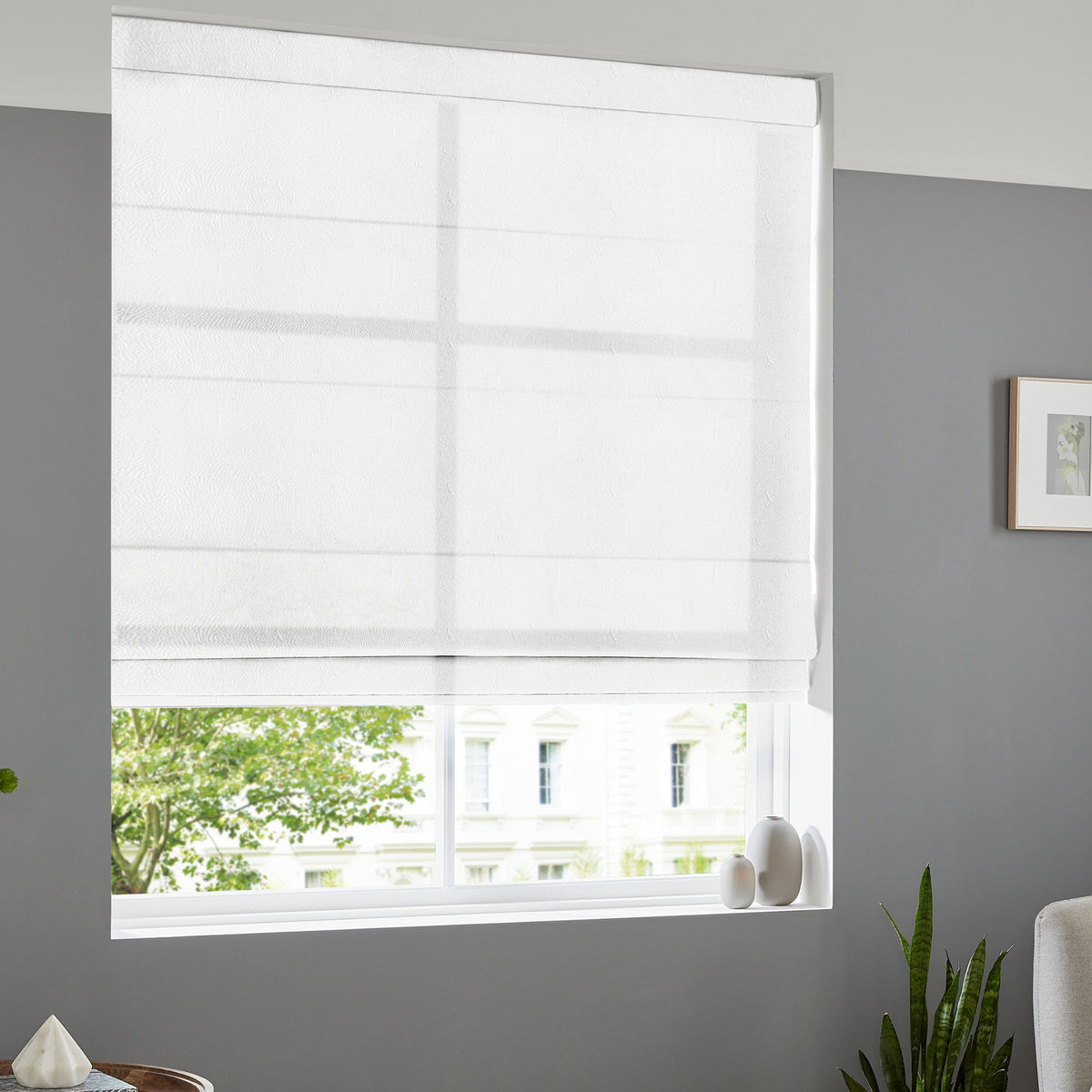 Eloise Sheer Voile Made to Measure Roman Blind Snow