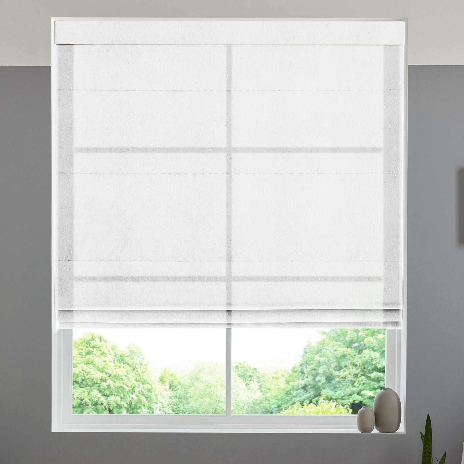 Eloise Sheer Voile Made to Measure Roman Blind Snow