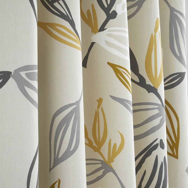 Fusion Ensley Ready Made Eyelet Curtains Ochre