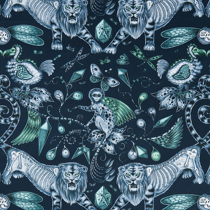 Clarke & Clarke Emma Shipley Extinct Fabric Navy