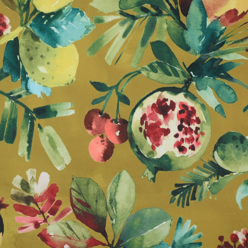 Clarke & Clarke Fruta Velvet Fabric Ochre